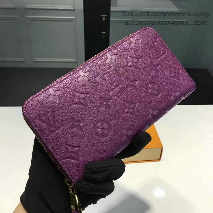 Louis Vuitton Monogram Empreinte Zippy Long Wallet Purple M60571