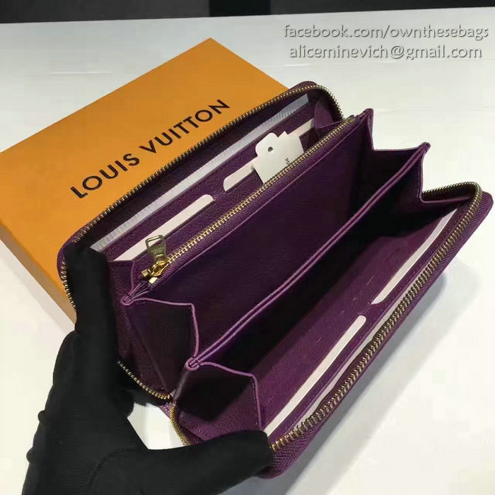 Louis Vuitton Monogram Empreinte Zippy Long Wallet Purple M60571