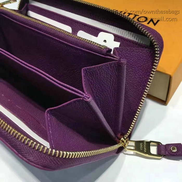 Louis Vuitton Monogram Empreinte Zippy Long Wallet Purple M60571