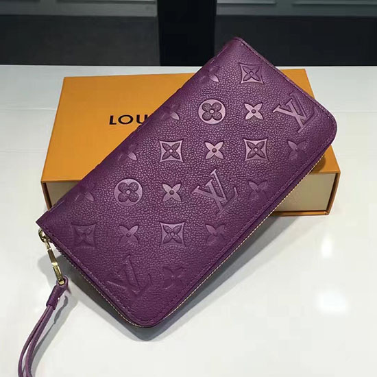 Louis Vuitton Monogram Empreinte Zippy Long Wallet Purple M60571