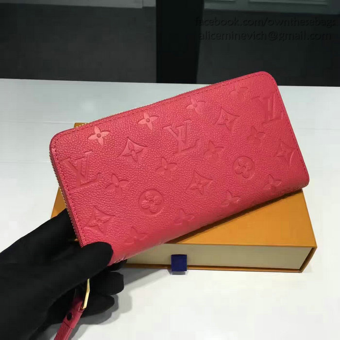 Louis Vuitton Monogram Empreinte Zippy Long Wallet Rose M60571