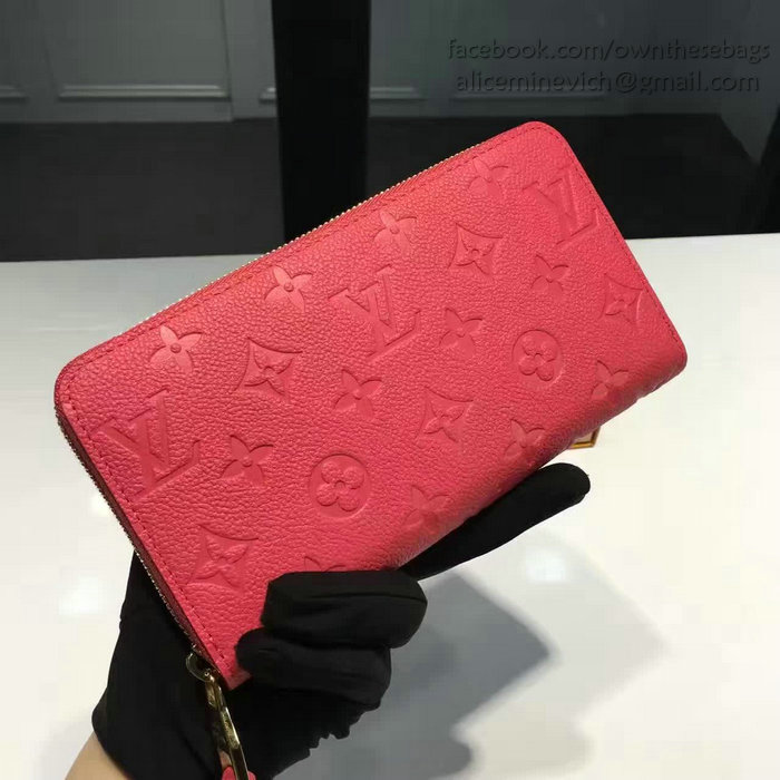 Louis Vuitton Monogram Empreinte Zippy Long Wallet Rose M60571