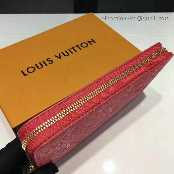 Louis Vuitton Monogram Empreinte Zippy Long Wallet Rose M60571