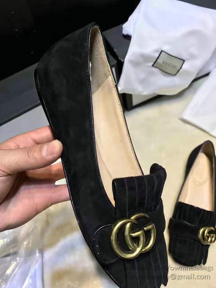 Gucci Suede Ballet Flat Black 453373