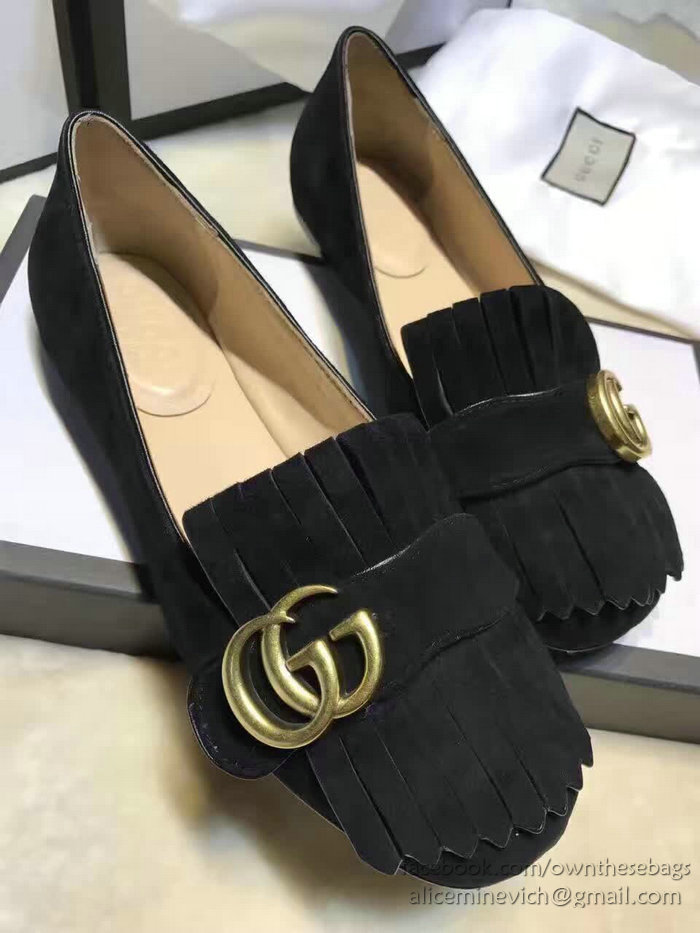 Gucci Suede Ballet Flat Black 453373