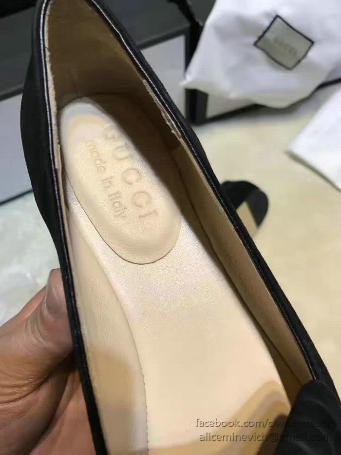 Gucci Suede Ballet Flat Black 453373