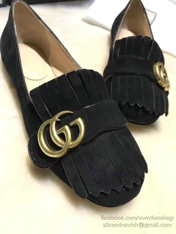 Gucci Suede Ballet Flat Black 453373