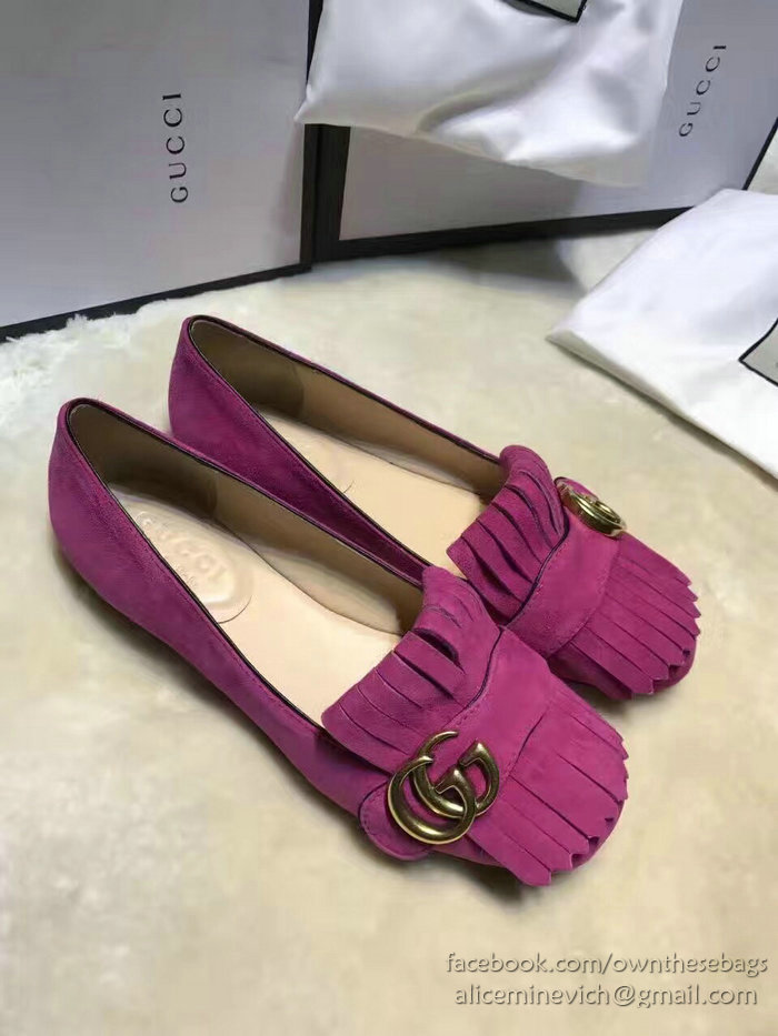 Gucci Suede Ballet Flat Rose 453373