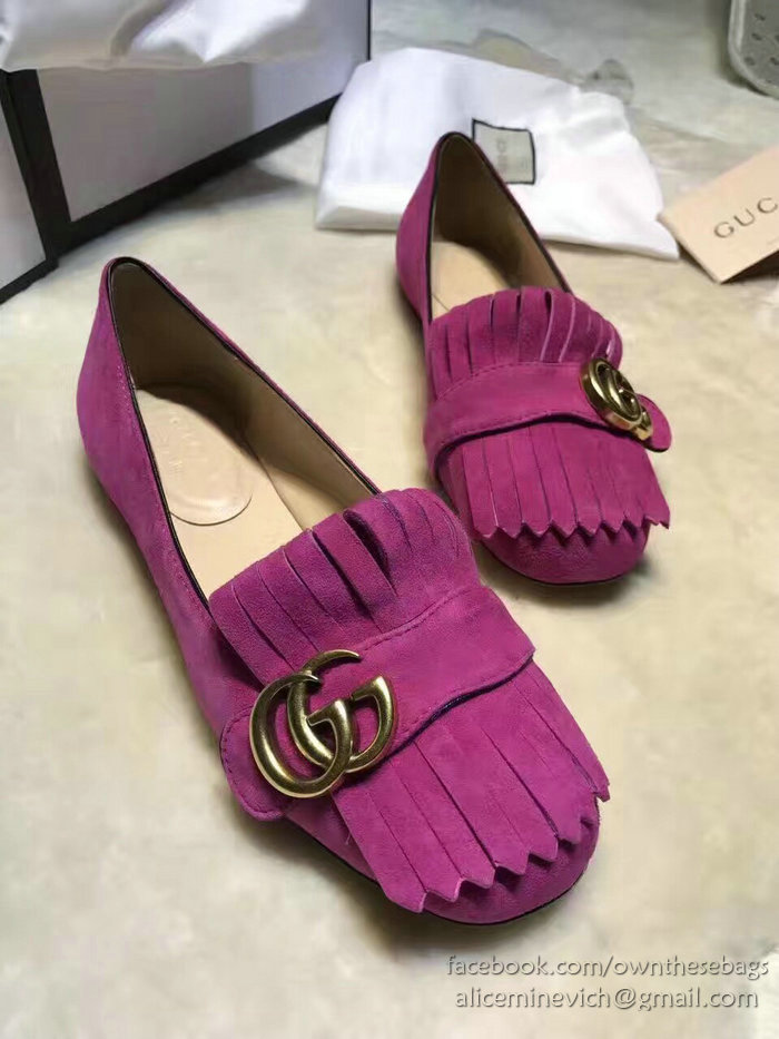 Gucci Suede Ballet Flat Rose 453373