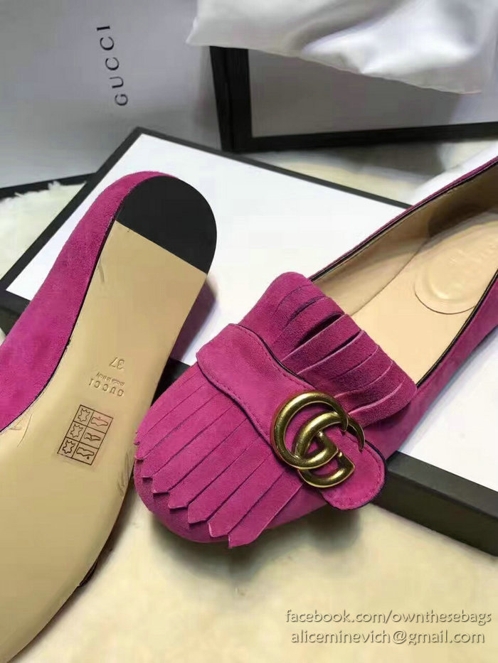 Gucci Suede Ballet Flat Rose 453373