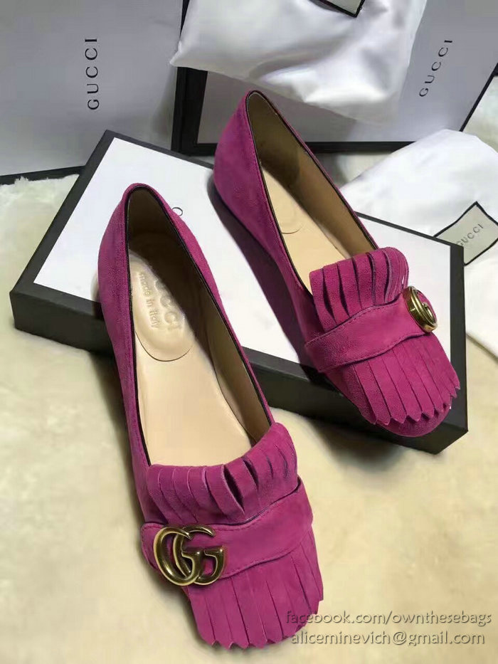 Gucci Suede Ballet Flat Rose 453373