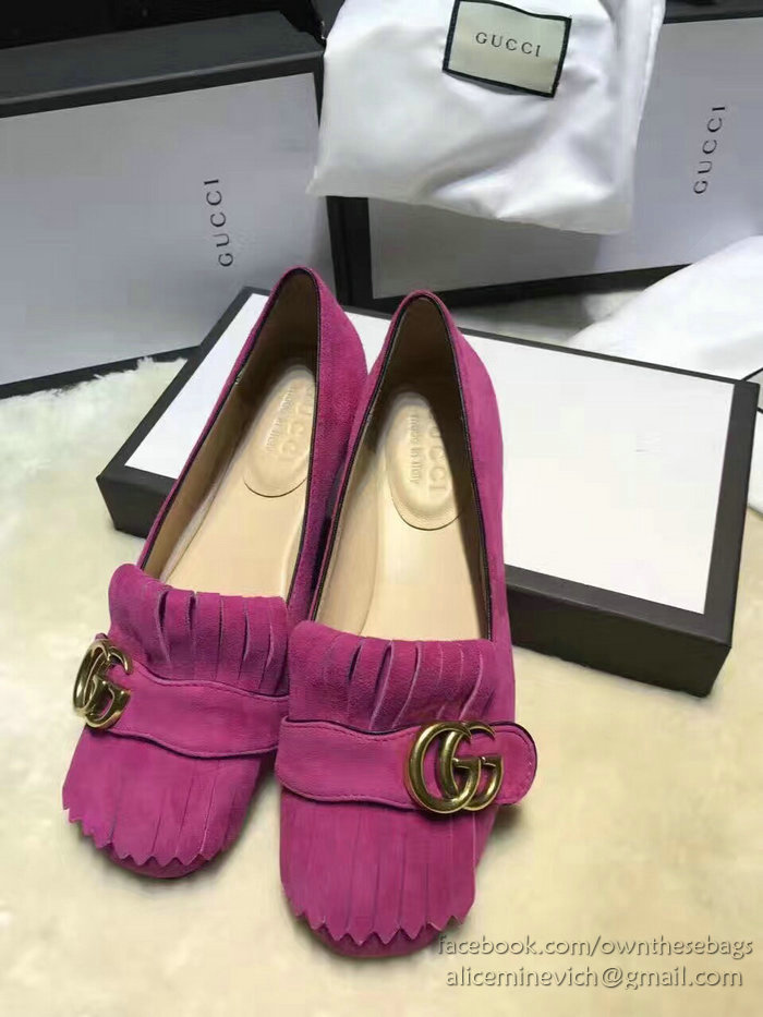 Gucci Suede Ballet Flat Rose 453373