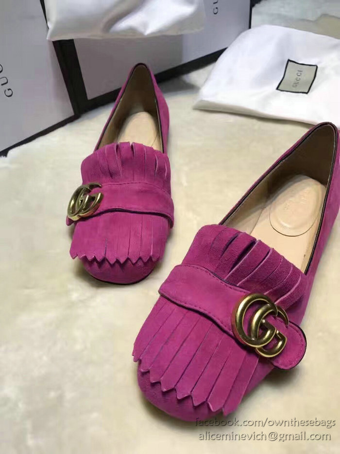 Gucci Suede Ballet Flat Rose 453373