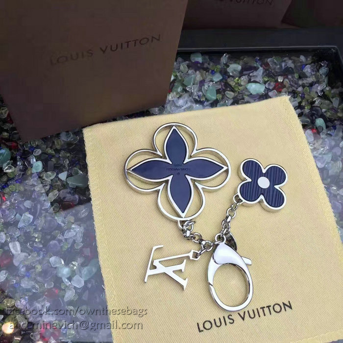 Louis Vuitton Bag Charm Rimi Key Holder Blue&Silver M61013