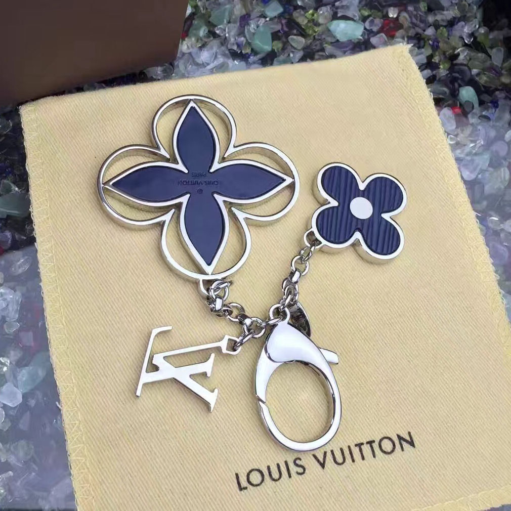 Louis Vuitton Bag Charm Rimi Key Holder Blue&Silver M61013