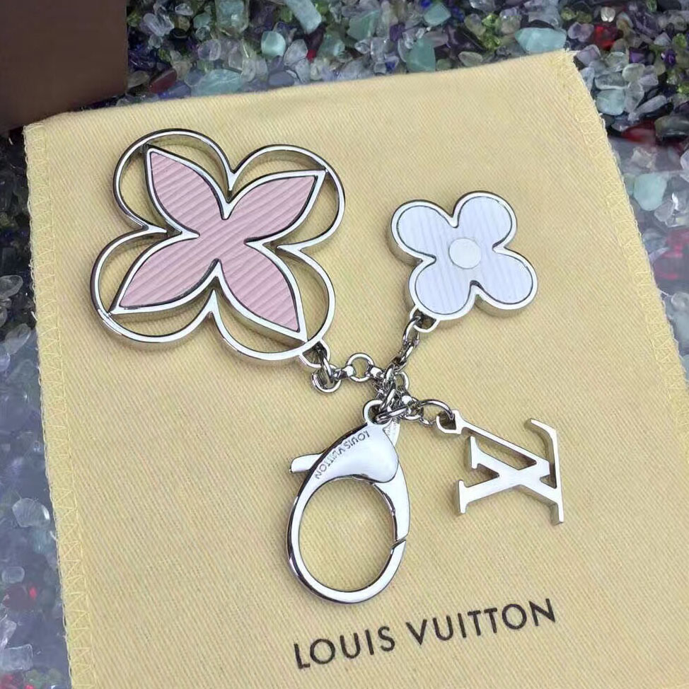 Louis Vuitton Bag Charm Rimi Key Holder Pink&Silver M61013