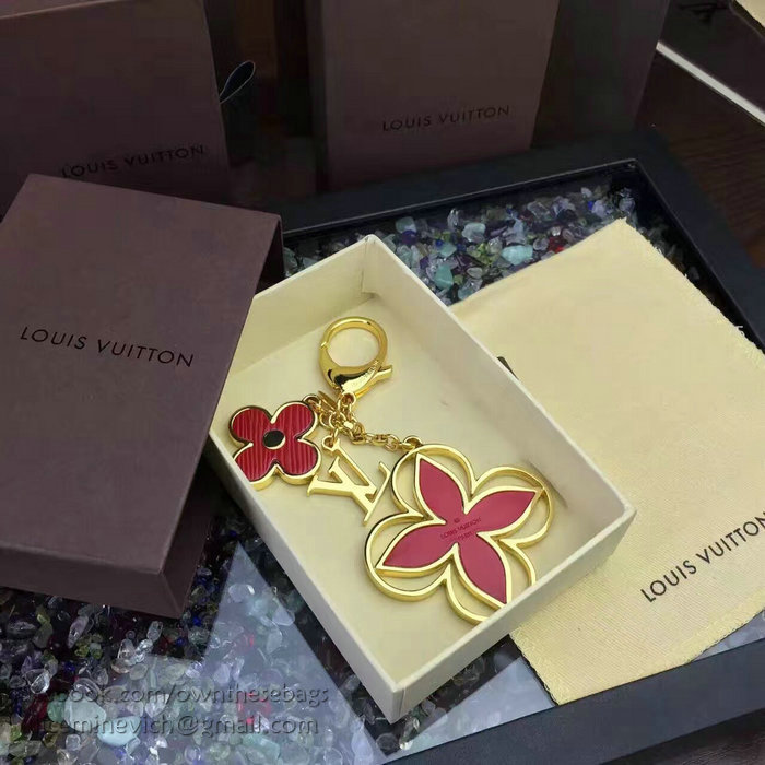 Louis Vuitton Bag Charm Rimi Key Holder Red&Gold M61013