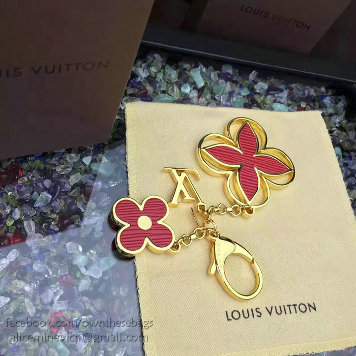 Louis Vuitton Bag Charm Rimi Key Holder Red&Gold M61013