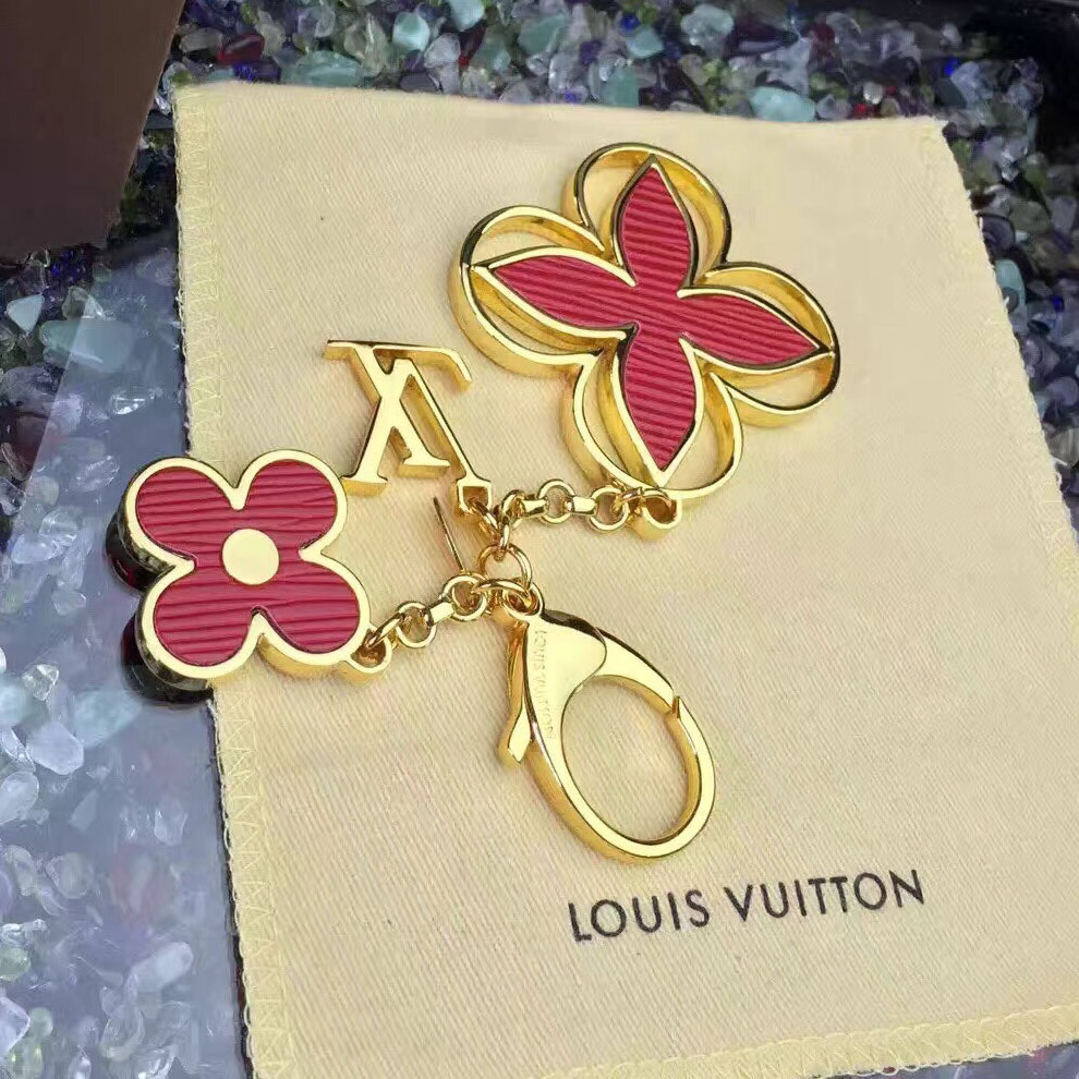 Louis Vuitton Bag Charm Rimi Key Holder Red&Gold M61013