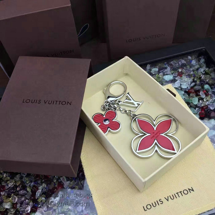 Louis Vuitton Bag Charm Rimi Key Holder Red&Silver M61013