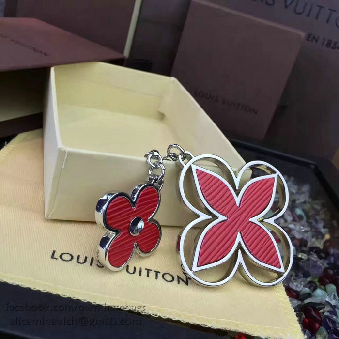 Louis Vuitton Bag Charm Rimi Key Holder Red&Silver M61013