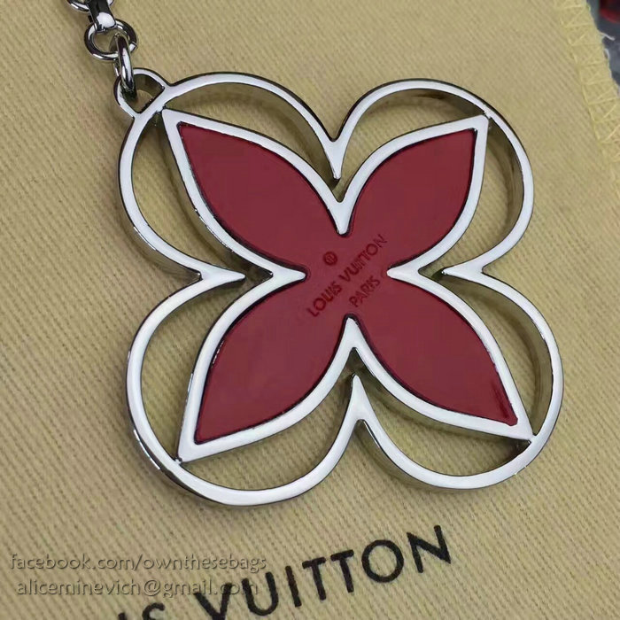 Louis Vuitton Bag Charm Rimi Key Holder Red&Silver M61013