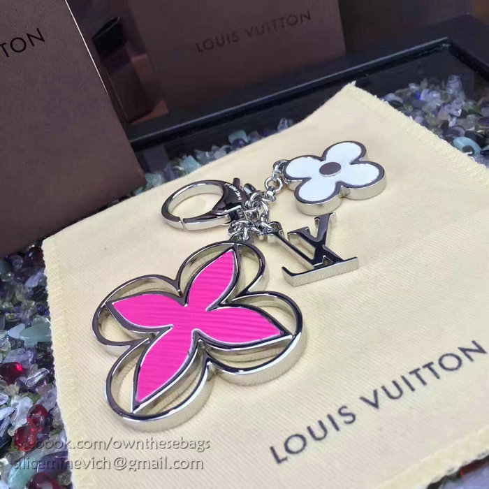 Louis Vuitton Bag Charm Rimi Key Holder Rose&Silver M61013