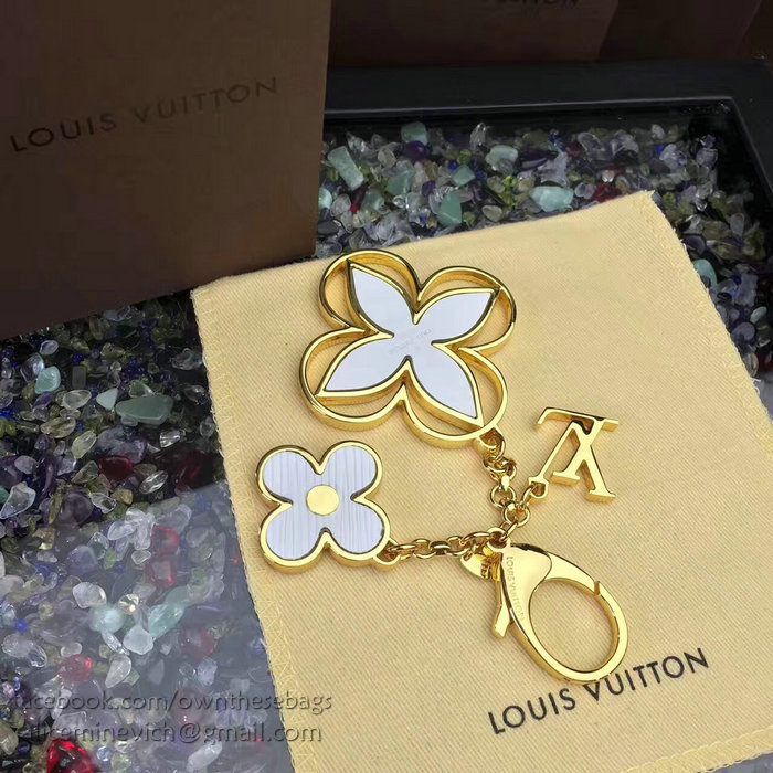 Louis Vuitton Bag Charm Rimi Key Holder White&Gold M61013