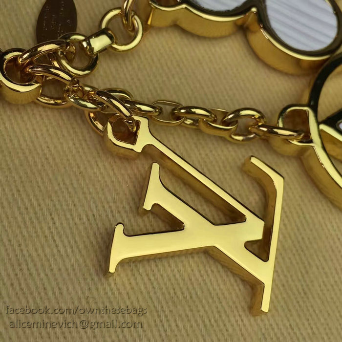 Louis Vuitton Bag Charm Rimi Key Holder White&Gold M61013