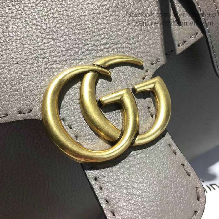 Gucci GG Marmont Leather Top Handle Bag Grey 421890