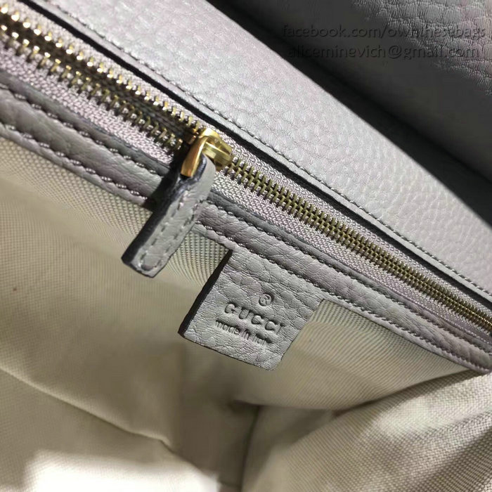 Gucci GG Marmont Leather Top Handle Bag Grey 421890