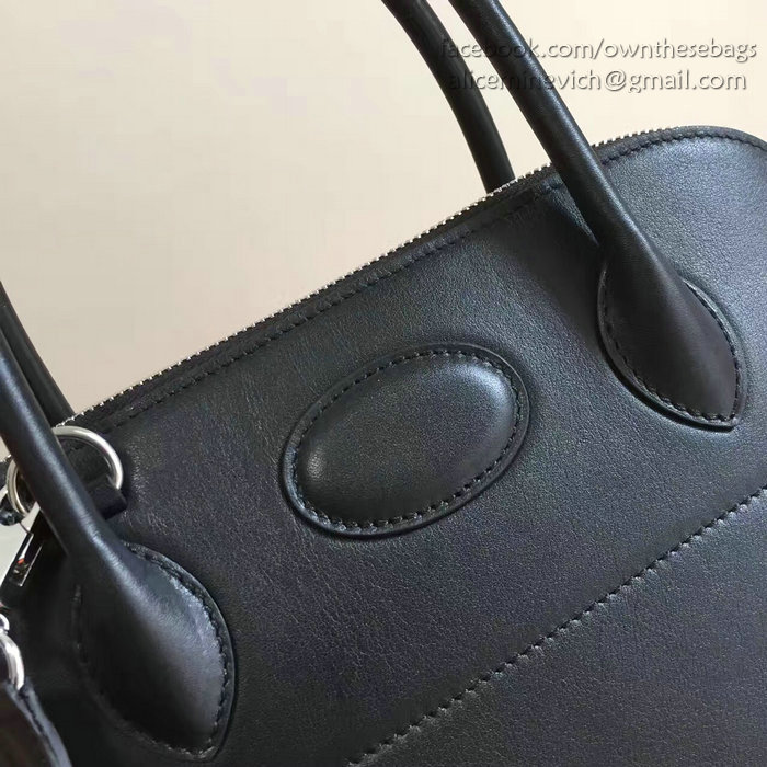 Hermes Bolide 27 Bag in Black Swift Leather HB2701