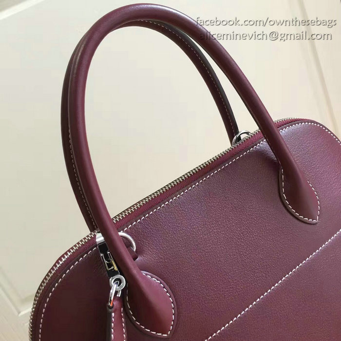 Hermes Bolide 27 Bag in Burgundy Swift Leather HB2701