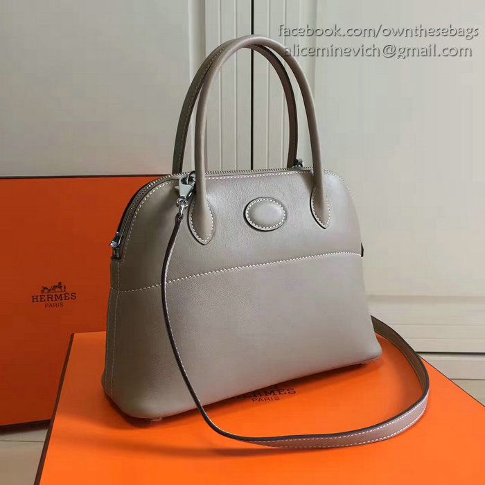 Hermes Bolide 27 Bag in Grey Swift Leather HB2701