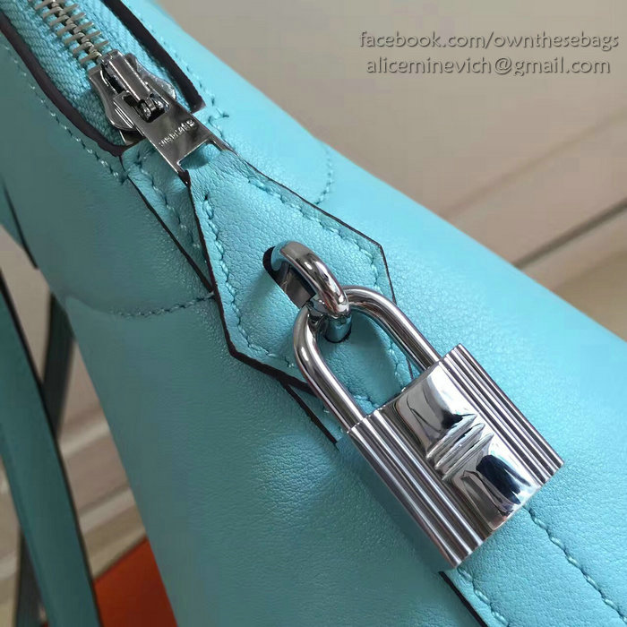 Hermes Bolide 27 Bag in Light Blue Swift Leather HB2701