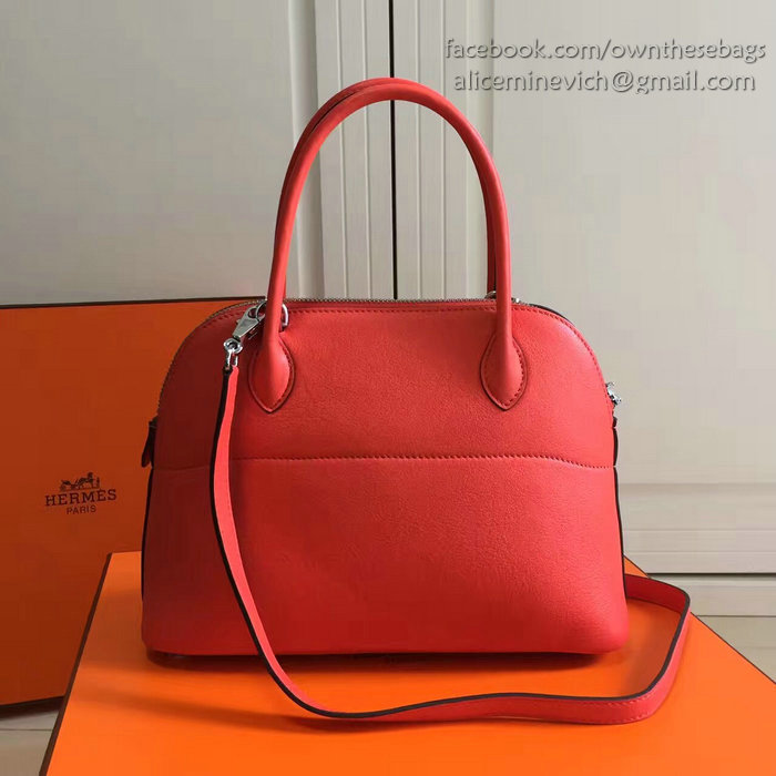 Hermes Bolide 27 Bag in Red Swift Leather HB2701