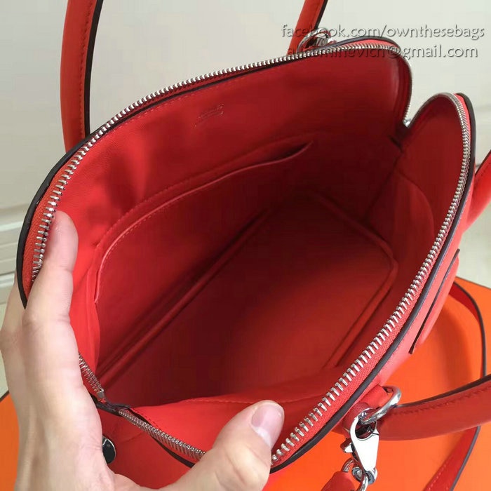 Hermes Bolide 27 Bag in Red Swift Leather HB2701