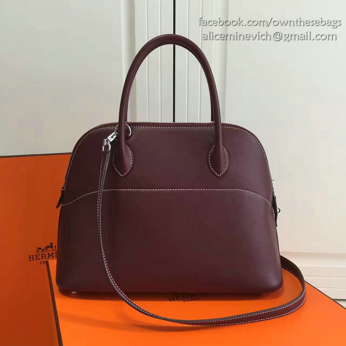 Hermes Bolide 31 Bag in Burgundy Swift Leather HB3101