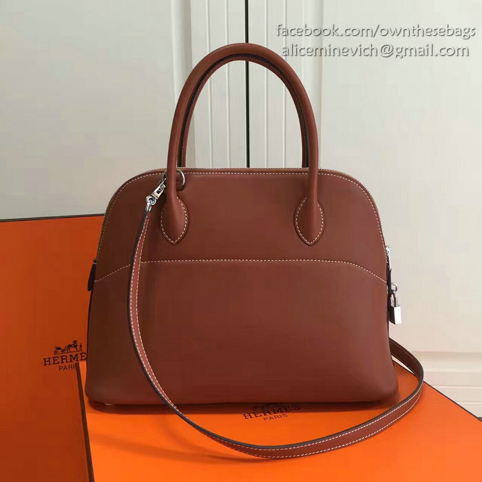 Hermes Bolide 31 Bag in Coffee Swift Leather HB3101