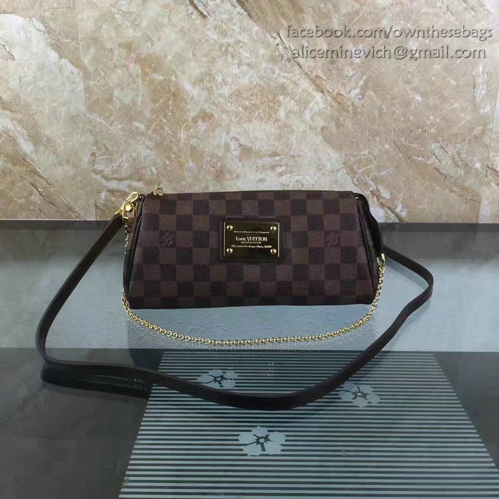 Louis Vuitton Damier Ebene Canvas Eva Clutch N55213