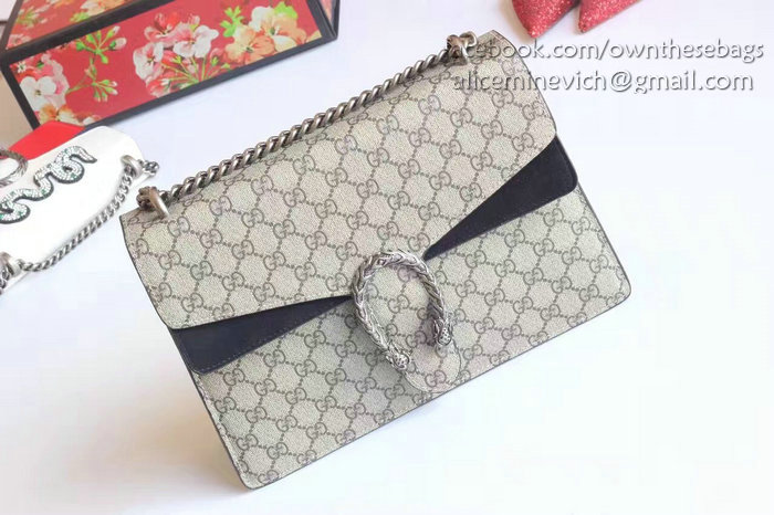 Gucci Dionysus GG Supreme Shoulder Bag Black 403348