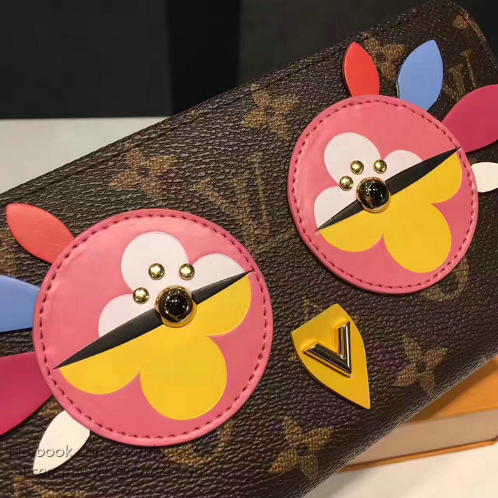 Louis Vuitton Monogram Canvas Lovely Bird Zippy Wallet Pink M62413