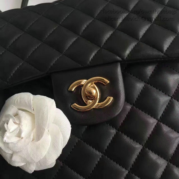 Chanel Urban Spirit Quilted Lambskin Large Backpack Black Gold Hardware 170301