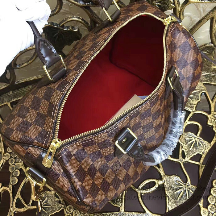 Louis Vuitton Damier Ebene Canvas Speedy Bandouliere Bag N41366