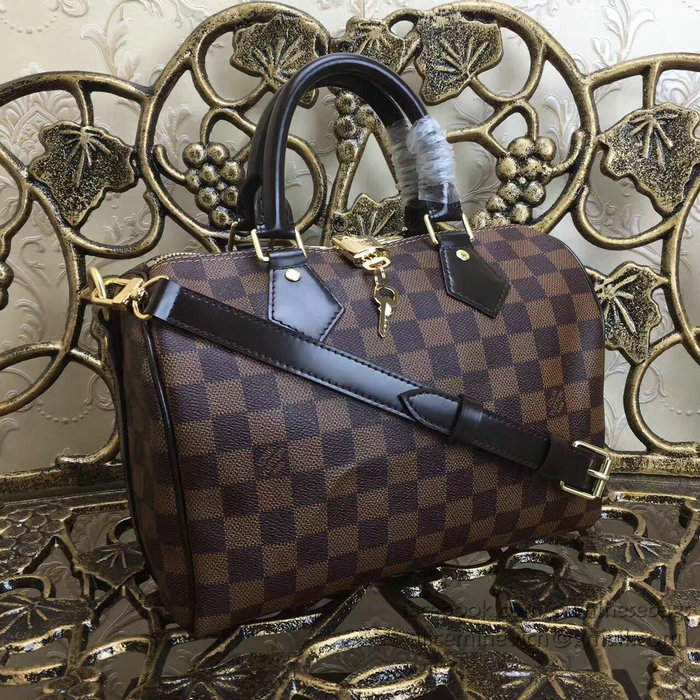 Louis Vuitton Damier Ebene Canvas Speedy Bandouliere Bag N41366