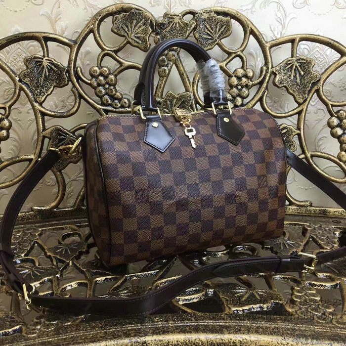 Louis Vuitton Damier Ebene Canvas Speedy Bandouliere Bag N41366