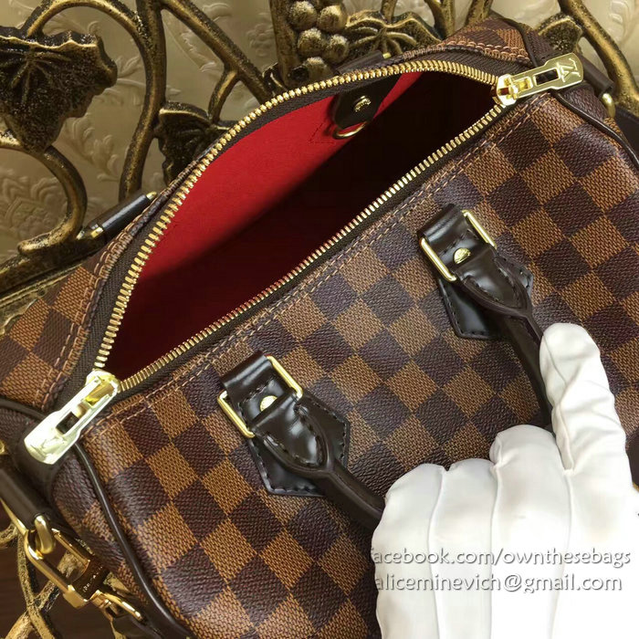 Louis Vuitton Damier Ebene Canvas Speedy Bandouliere Bag N41366