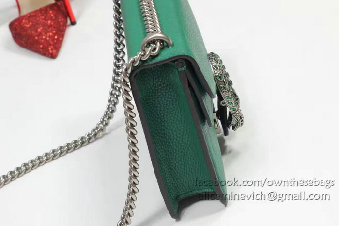 Gucci Dionysus Leather Mini Bag Green 421970