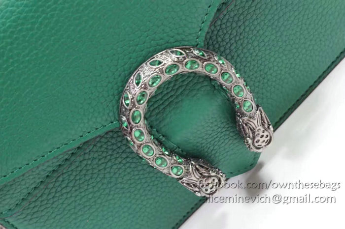 Gucci Dionysus Leather Mini Bag Green 421970