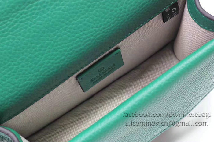 Gucci Dionysus Leather Mini Bag Green 421970